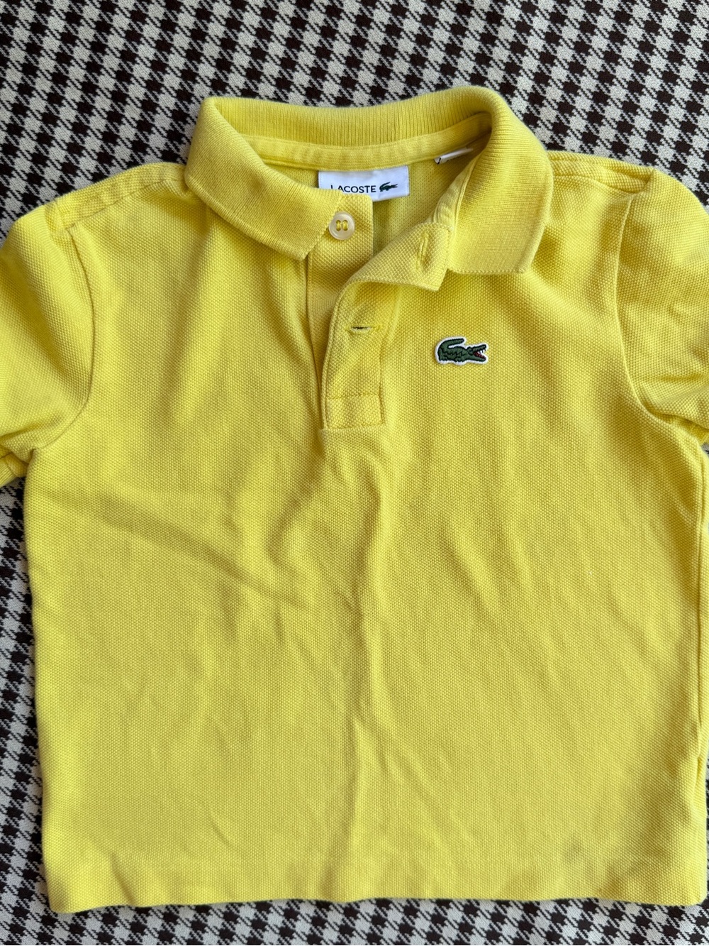 Lacoste Kids Bright Yellow Polo with Crocodile Logo